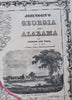 Georgia & Alabama American South 1862 Johnson & Ward Civil War Decorative Map