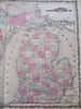 Wisconsin & Michigan Lake Michigan 1862 Johnson & Ward map Civil War-era Issue