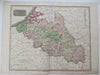 Belgium Brussels Antwerp Bruges Low Countries 1817 Thomson oversized folio map