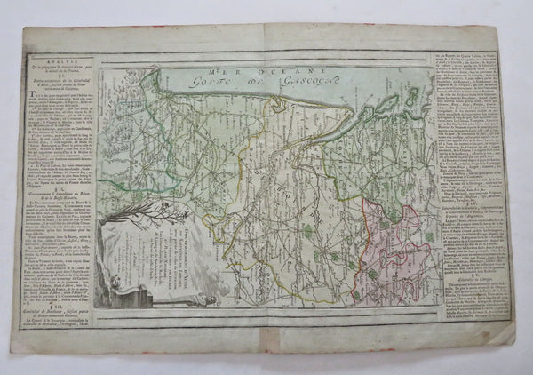 Atlantic Coast Poitou Gascony Bourdeau Kingdom of France 1783 Desnos map