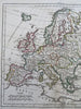 Europe France Scandinavia Russia Italy Hungary British Isles 1780 Vaugondy map