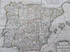 Spain & Portugal Madrid Lisbon Barcelona Pamplona 1780 Vaugondy engraved map