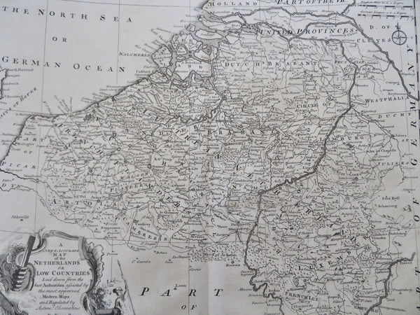 Belgium Low Countries Austrian Netherlands 1760 Bowen engraved decorative map