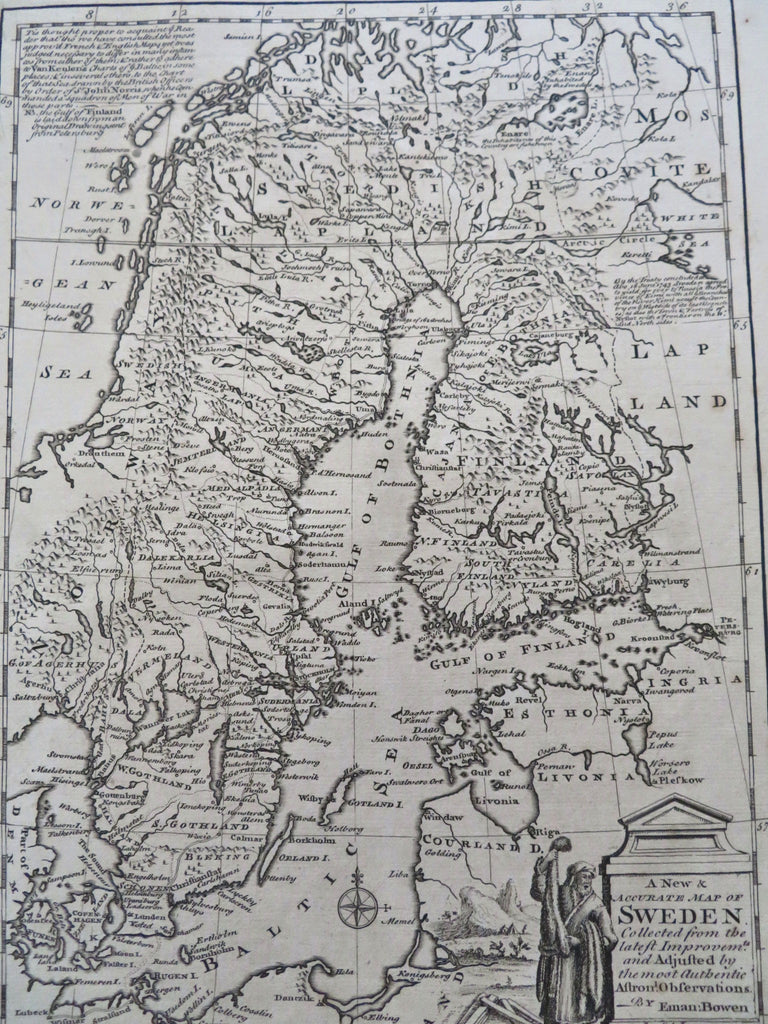 Kingdom of Sweden Finland Stockholm Fur Trader 1760 Bowen decorative map