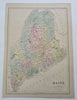 Maine Mt Desert Island Portland Augusta Bangor Kittery 1850's Bartholomew map