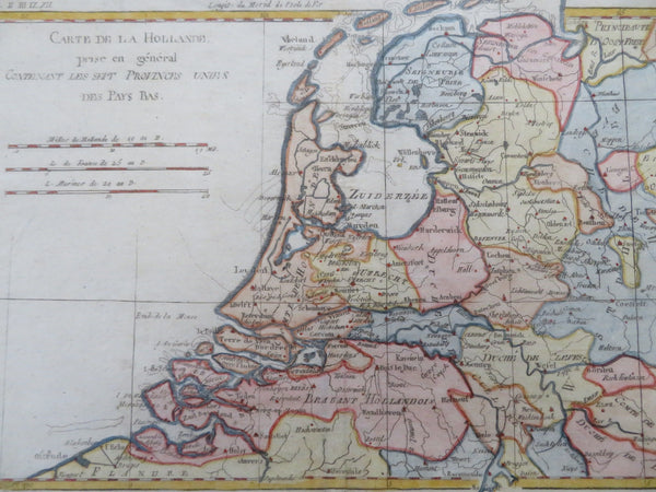 Seven United Provinces Netherlands Low Countries Holland 1780 Bonne map