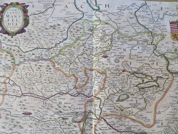 County of Mansfeld Germany Holy Roman Empire 1644 Jansson Hondius folio map