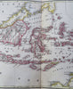 Indonesia Malaysia Java Sumatra Borneo Celebes c. 1840 Baedeker scarce large map