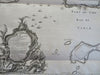 Bay of Bulls Cadiz War of Spanish Succession c. 1745 Basire naval battle map