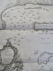 Bay of Bulls Cadiz War of Spanish Succession c. 1745 Basire naval battle map