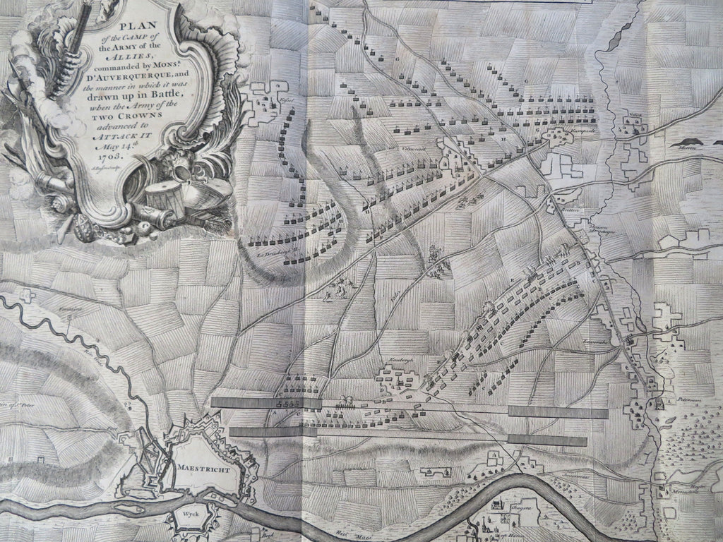 Battle of Maastricht War of Spanish Succession 1745 Basire engraved battle map