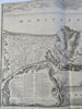 Rock of Gibraltar Harbor View Spanish Succession c. 1745 Basire engraved view