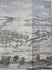 Casale Monferrato Italy c. 1740 Basire engraved fortified city birds-eye view