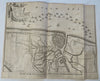 Ostend Belgium Naval Blockade c. 1745 Basire engraved large city plan view