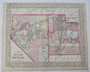 Utah & Nevada states together Carson City Salt Lake City 1872 Mitchell hc map