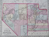 Utah & Nevada states together Carson City Salt Lake City 1872 Mitchell hc map