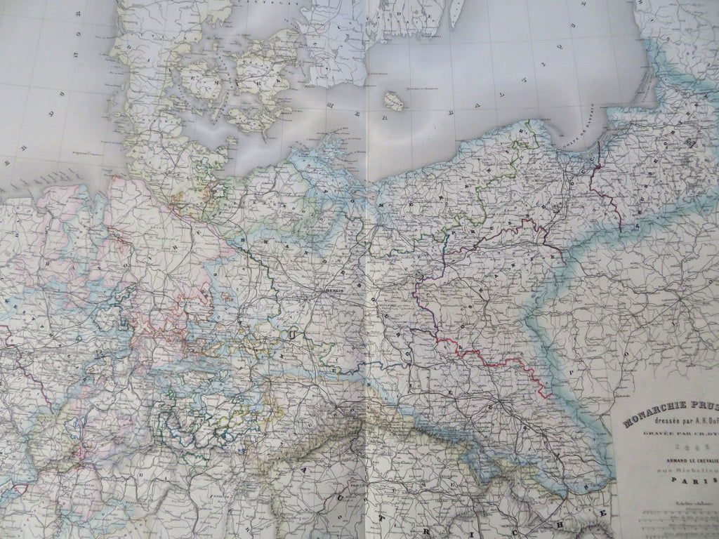 Kingdom of Prussia German Confederation Saxony Berlin 1863 Dyonnet engraved map