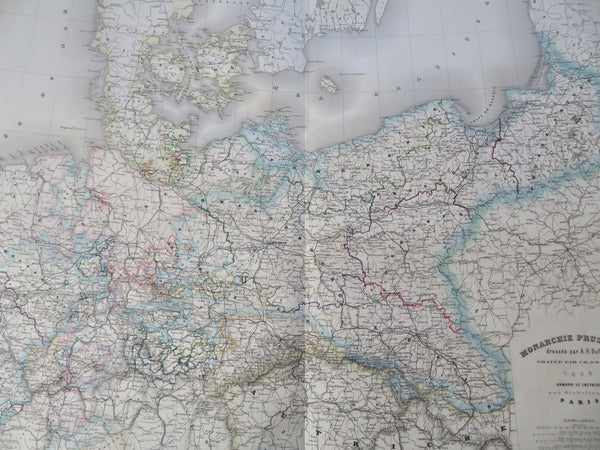 Kingdom of Prussia German Confederation Saxony Berlin 1863 Dyonnet engraved map