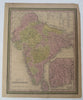 British India Ganges Delta Calcutta Bombay Agra Delhi Madras 1850 Mitchell map