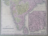 British India Ganges Delta Calcutta Bombay Agra Delhi Madras 1850 Mitchell map