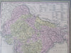 British India Ganges Delta Calcutta Bombay Agra Delhi Madras 1850 Mitchell map