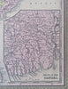 British India Ganges Delta Calcutta Bombay Agra Delhi Madras 1850 Mitchell map