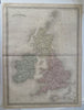 British Isles Ireland United Kingdom England Scotland Wales 1863 Dufour huge map