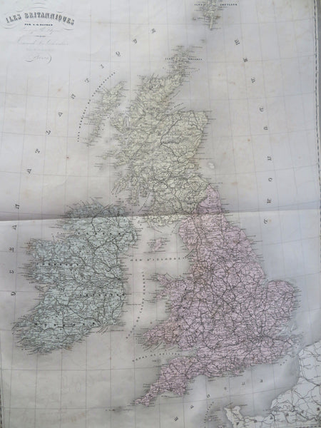 British Isles Ireland United Kingdom England Scotland Wales 1863 Dufour huge map