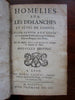 Festivals of Year 1734 Religious Homilies Lyon scarce French leather book