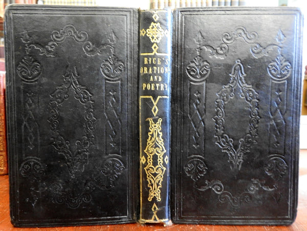 Decorative embossed leather gift book c.1849 Orations Poetry Moral Religious