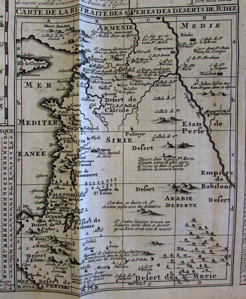 Ancient World of Patriarchs Syria Holy Land Nile valley Egpyt 1720 Chatelain map