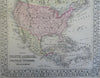 North America United States Mexico Canada Caribbean Sea 1881 Mitchell map