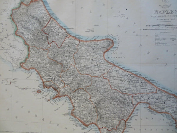 Kingdom of Naples Abruzzo Bari Taranto Salerno Capua c. 1856-72 Weller map