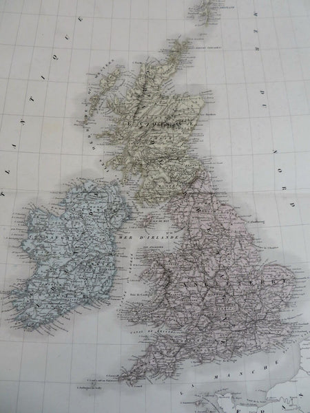 British Isles Ireland UK Scotland Wales England 1861 Tardieu large handcolor map