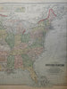 United States entire nation 1879 O.W. Gray large hand colored map