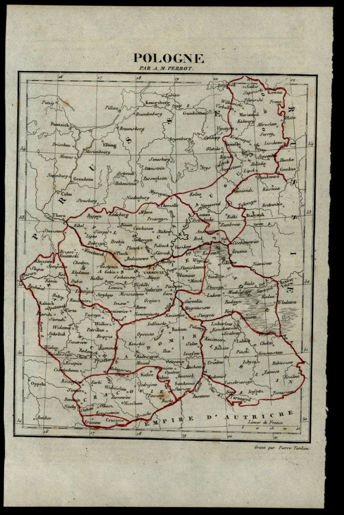 Poland 1836 Tardieu Perrot miniature map