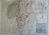 Sweden and Norway Scandinavia Stockholm 1886 Flemming detailed map