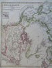 North Pole Canada Greenland Russia Scandinavia 1854 Berghaus detailed map