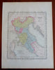 Northern Italy Lombardy Parma Modena Tuscany Papal States 1856 DeSilver fine map