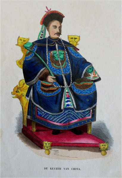 Emperor of China Qing Emperor Royal Fashion 1852 Dutch ethic view costume print