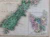 New Zealand Western Australia Tasmania Van Diemen's Land 1853 Hughes Black map