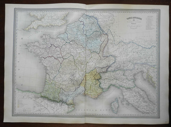 Ancient Gaul Roman Empire Northern Italy c. 1863 Dufour & Dyonnet folio map