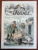 Political Cartoons 1880's Puck & Judge American Society Humor Lot x 10 prints