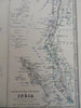 Southern India Sri Lana Madras Mysore Bombay 1865 Johnston large folio map