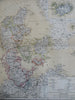 Denmark Iceland Schleswig-Holstein Prussia 1885 Flemming detailed map