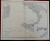 Southern Italy Naples Sardinia Sicily 1865 Johnston large folio map