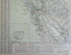 California San Francisco Sacramento Oakland LA 1914 Hammond scarce two sheet map