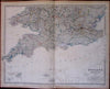 England and Wales huge 2 sheets c.1850 Johnston original hand color old map