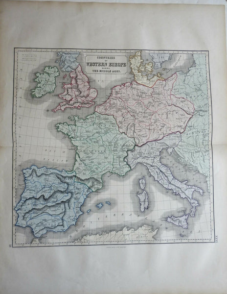 Europe in Late Antiquity Francia Visigoths Lombardy 1855 Philip Historical map