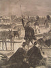 Wagon Train Halting Weary Union Soldiers Dinner 1864 antique large Homer print
